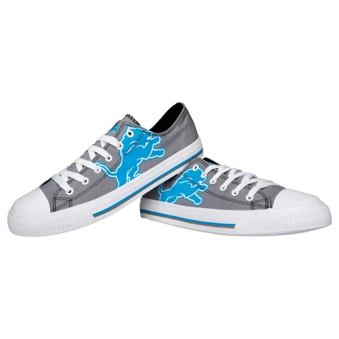 Detroit Lions Big Logo Low Top Sneakers Team Color Shoes US Men's Sizing Cover