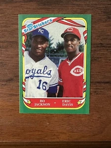 1987 Fleer #132 Bo Jackson & Eric Davis superstars Gem Rare Mint Find - Picture 1 of 9