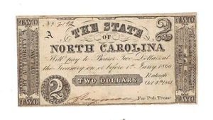 1861 $2 El estado de Carolina del Norte - Imagen 1 de 2