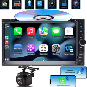 2 Din 7" DVD Car Stereo Wireless Carplay Android Auto Play Bluetooth Head Unit - Picture 1 of 13