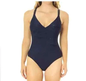 Traje de baño Hurley de una pieza UPF 50+ elástico peso medio, azul marino talla L - Imagen 1 de 6