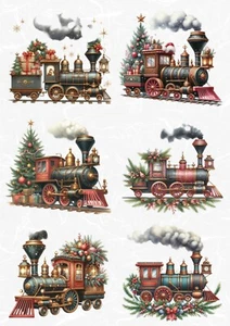 Reispapier-Motiv Strohseide-Decoupage-Vintage-Weihnachten-Eisenbahn-200316 - Bild 1 von 1
