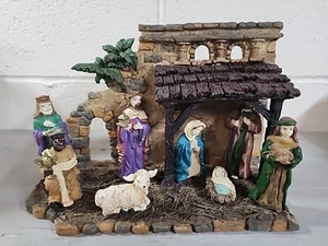Christmas Fantasy Village 9 Piece Nativity Set Holiday Decor The Whole Family - Picture 1 of 8