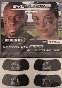 Authentic EYEBLACK under eye stickers 4 Pair New Mexico Aggies Sport Team Spirit - Picture 1 of 1
