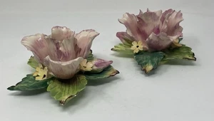 Juego Capodimonte Vintage/2 Objetos Portavelas Rosa - Imagen 1 de 17