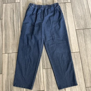 ALIA Women’s Straight Leg Jeans Size 12 Elastic Waist Pull On Blue Jean - Picture 1 of 6