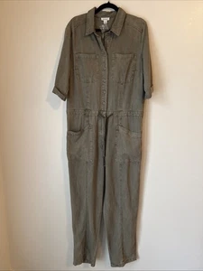 Sundance Wayside Jumpsuit Womens Size L Green Boho Casual Travel $198 NWT - Picture 1 of 11