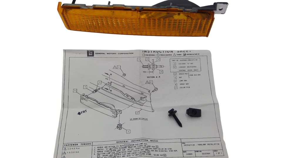 SE ADAPTA A 85-90 OLDSMOBILE CUTLASS CERA PARK LÁMPARA IZQUIERDA 16515747 - NUEVO OEM Foto 1 de 1