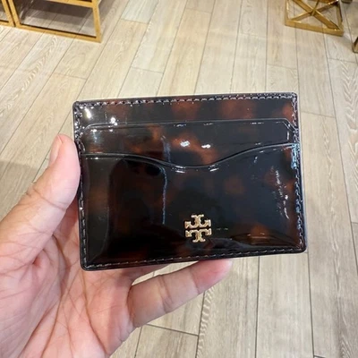 Estuche delgado para tarjetas Tory Burch Emerson Tortoise 165947 Foto 1 de 4