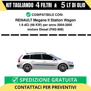 Tagliando per RENAULT Megane II Station Wagon 1.9 dCi 66 kw Diesel 2004-2005 ... - Foto 1 di 2