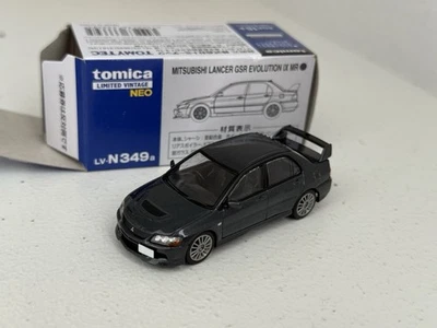 Tomica Limited Vintage 1:64 LV-N349A Mitsubishi Lancer GSR Evolution IX MR gris Foto 1 de 3