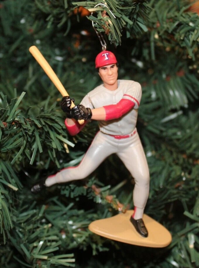 José Canseco Texas Rangers Árbol de Navidad Adorno Béisbol Gris Jersey Bateo Foto 1 de 1