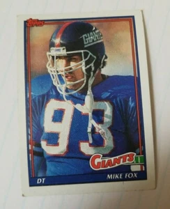 1991 Topps Football Karte #26 Mike Fox - New York Giants - Bild 1 von 2