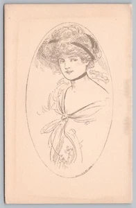 Stunning Artist Glamour Lady Pretty Woman Postcard Unposted - Picture 1 of 2