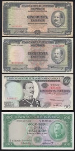 PORTUGAL - MOSAMBIK LOT BANKNOTE - 3 x 50 und 100 ESCUDOS - Bild 1 von 6