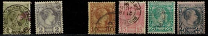 Monaco Briefmarke Nr. 1, 2, 4, 5, 6 und 7 gestempelt - Bild 1 von 1