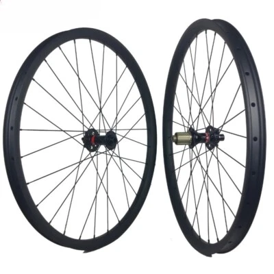 26er DH Carbon Fiber Mountain Bike Wheelset Tubeless 24 28H Sealed Bearings Hub - Image 1 of 4