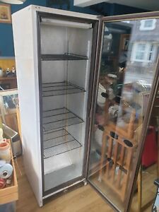 Used commercial upright single glass door drinks display fridge