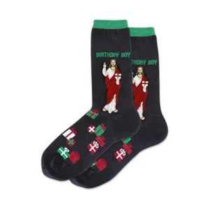 Hotsox Women's Birthday Boy Socks 1 Pair, Black, Women's 4-10 Shoe - Picture 1 of 1