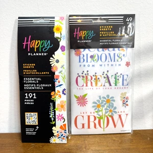The Happy Planner Sticker Books Essential Florals, Set of 2 Large and Small - Picture 1 of 3