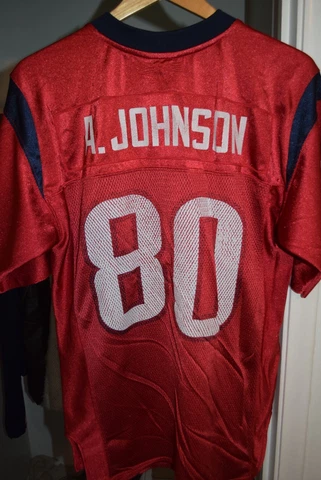 Andre Johnson Houston Texans WORN Jersey Adult Men's Medium Red Cover