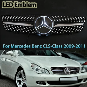 Black Front Grille W/LED Mirror Emblem For 2009-11 Mercedes Benz W219 CLS-CLASS - Picture 1 of 7