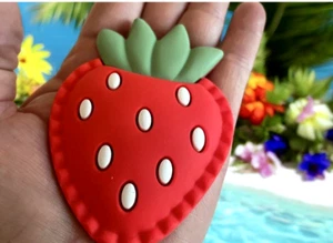 Strawberry Bogg Beach Bag Accessories PVC Rubber Totes Insert Charms Jumbo Fruit - Picture 1 of 12