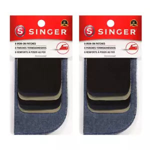 2 PACK Singer Iron-On Patches Combo, 8-Pack - Picture 1 of 3