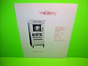 Máquina expendedora de alimentos pasteleros originales modelo 92-SQ Stonermatic folleto de ventas promocional - Imagen 1 de 2