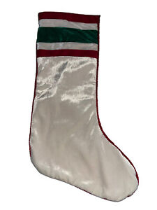 Avon Christmas Stocking Traditional White W/ Red Green With Red Pipping  17”