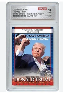 President Donald J Trump MAGA Merrick Mint Custom WCG 10 Mint Slab Fight Card 47 - Picture 1 of 3