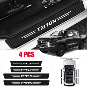 4X For Mitsubishi Triton Door Sill Plate Panel Protector Anti Scratch Sticker - Picture 1 of 12