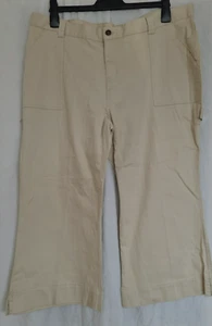 Clásicos Mujer Recortado Mezcla Algodón Beige Con Pantalón Elástico Talla 22 - Imagen 1 de 6