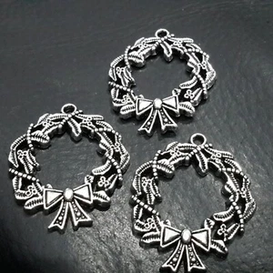 Corona de Navidad estilo tibetano, plata antigua, 26x21x2 mm, 10 piezas, correo gratuito (2) - Imagen 1 de 4