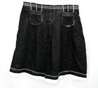 Tweeds 100% Linen Skirt Size 14 Below Knee Black And White NWT 