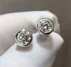 2 Ct Round Simulated Diamond Women Stud Earring 14K White Gold Plated 925 Silver