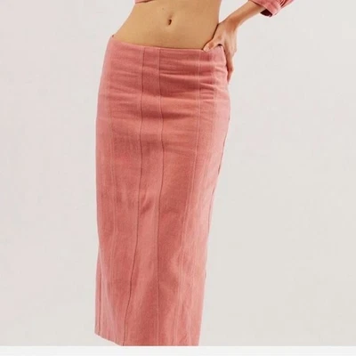 Free People Rosa Marley Denim Falda Talla 0 Nueva Con Etiquetas Foto 1 de 4