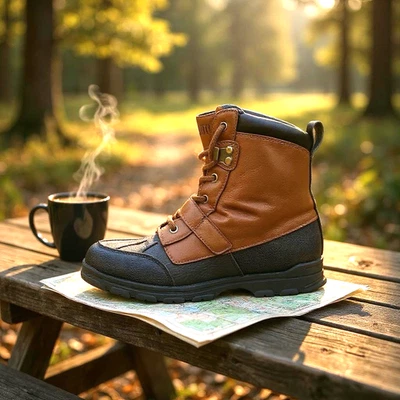 Polo Ralph Lauren Colbey Mid II Pato Botas Niños 3.5 Marrón Impermeables Foto 1 de 4