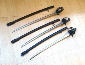 Kupfer großer Manschettengriff 1095 Kohlenstoffstahl Klinge europäischer Säbel Schwert Eisen Saya - Bild 1 von 8