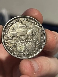 1893 Columbian Exposition Chicago Commemorative Silver Half Dollar Coin C - Picture 1 of 2