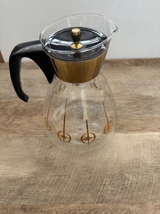 Vintage Pyrez Atomic Starburst Glas Kaffeekanne und Deckel - Bild 1 von 5