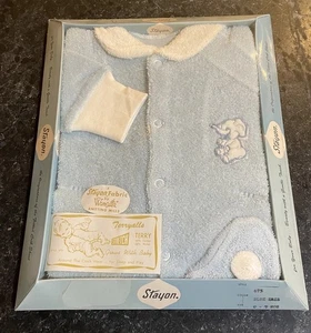 De Colección Stayon por Wamsutta Infantil 0-9 Mos Terry Mono para Dormir Azul con Elefante EE. UU. - Imagen 1 de 6