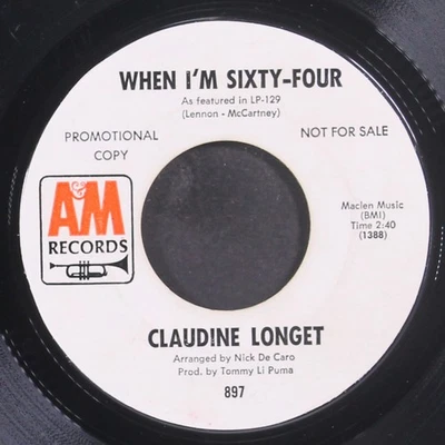 CLAUDINE LONGET: i love how you love me A&M 7" Single 45 RPM - Image 1 of 2