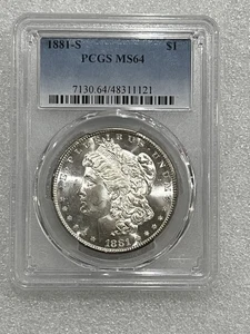 Dólar de plata Morgan 1881 S graduación profesional MS64 ~~ blanco explosivo ~~ (121) - Imagen 1 de 2