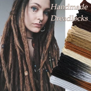 100% Real AS Human Hair Dreadlocks Extensions Crochet Braiding Hair Afro Faux US - Picture 1 of 92