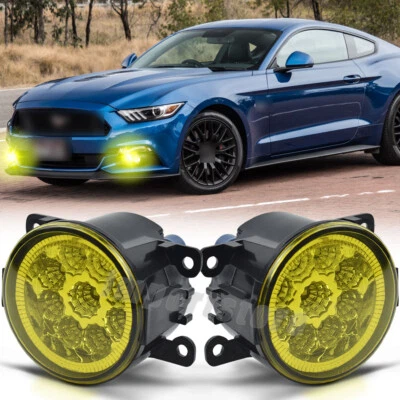 Luces antiniebla amarillas para parachoques delantero 2 piezas luces de conducción para Ford Mustang 2015-2017 Foto 1 de 4