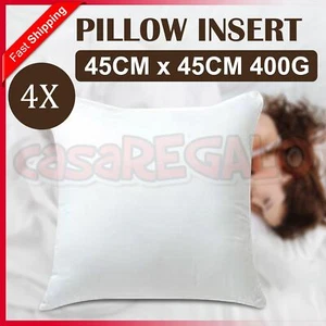 4x Memory Resistant Cushion Pillow Inserts Polyester Filling 45cm x 45cm - Picture 1 of 5