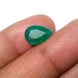 Piedra preciosa suelta esmeralda verde natural de Zambia con forma de pera de 4,35 quilates para anillo - Imagen 1 de 9
