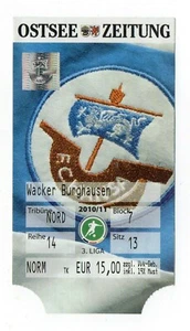 Eintrittskarte FC HANSA ROSTOCK - Wacker Burghausen 2010/11 - Bild 1 von 1