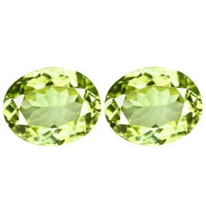 3.04Ct IF 2Pcs PairBest Oval Cut 8.8 x 6.8 mm AAA Greenish Yellow Sillimanite - Picture 1 of 5